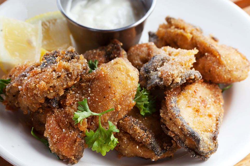 Pan Fried Oysters with Tartar and Lemon