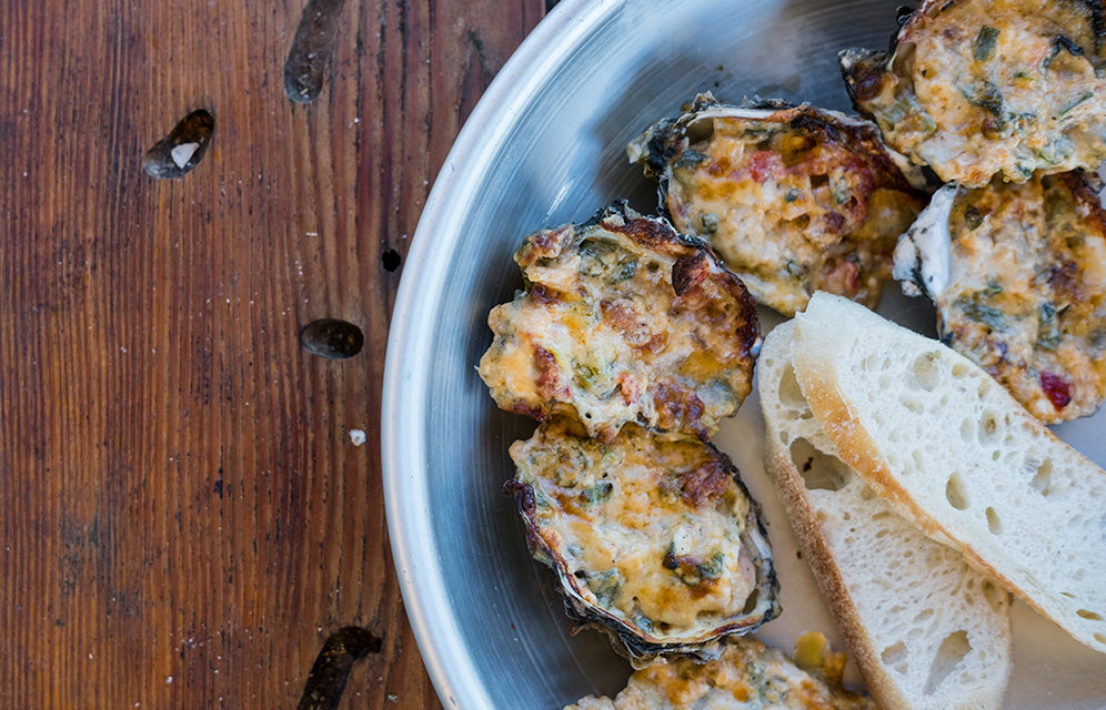 Pimento Cheese Baked Oysters