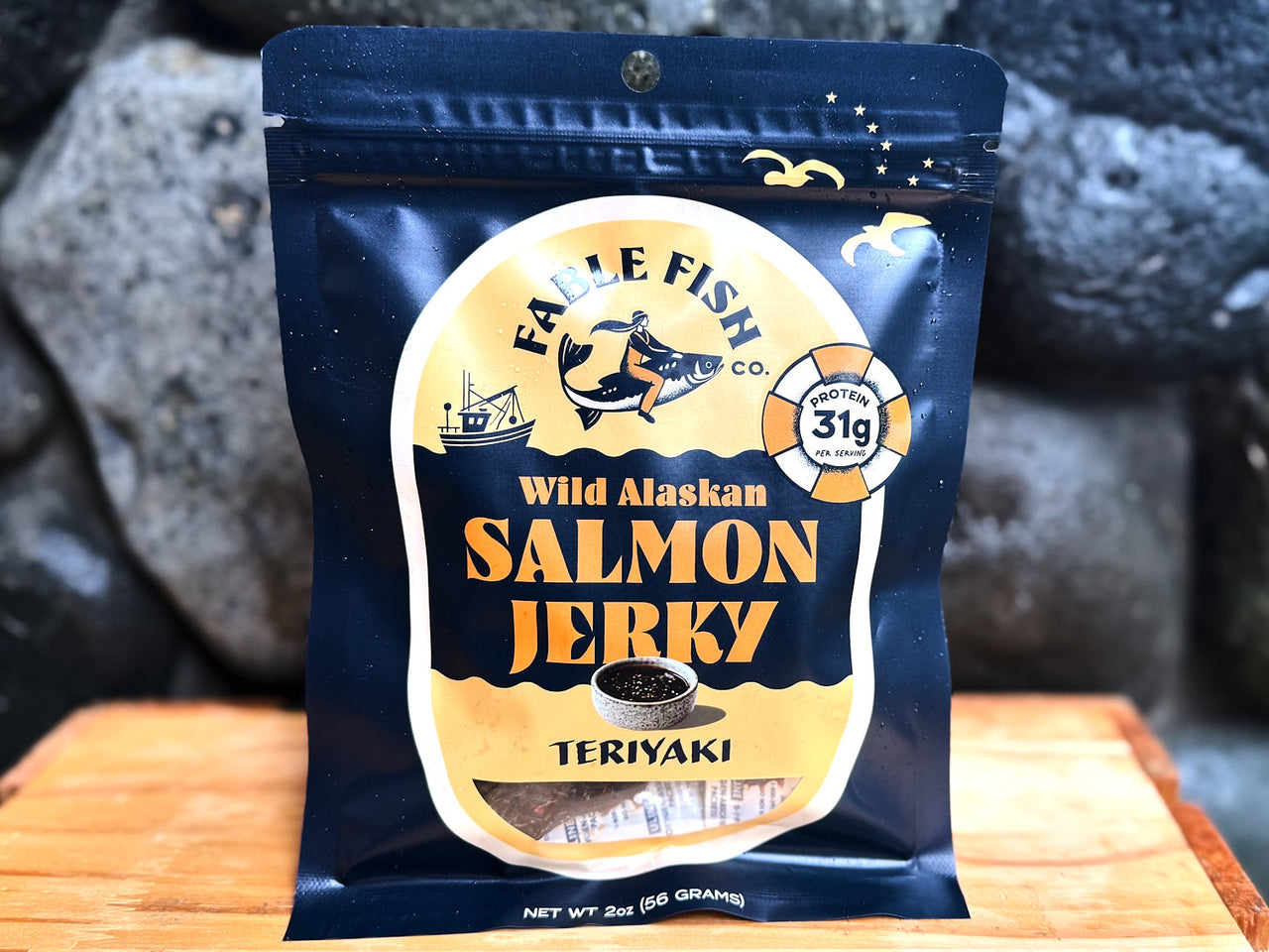 Wild Alaskan Salmon Jerky: Teriyaki | Fable Fish Co.